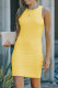Yellow Cut Out Sleeveless Bodycon Mini Tank Dress