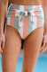Stripe Color Block Front Tie High Waist Bikini Bottom