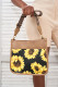 Yellow Western Sunflower Leopard Print Shoulder Bag