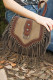 Brown Western Fringe Flip Crossbody Bag