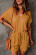 Brown Casual Pocketed Drawstring Knit Romper