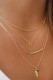 Casual Small Leaf Beaded Pendant Copper Tube Gold Jewelry Set