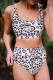 Leopard Print High Waist Sexy Color Block Bikini