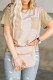 Color Block Striped Chest Pocket Casual T Shirt for Women
