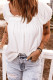White Casual Lace Crochet Lace-up Open Back Puff Sleeve Top