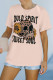Pink Casual Wild Spirit Sweet Soul Skull Print Graphic T Shirt