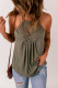 Green Casual Crochet Lace Detail Halter Camisole
