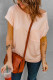 Pink Chest Pocket Cap Sleeve Casual T Shirt for Women