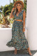Multicolor Boho Floral Ruffled Crop Top and Maxi Skirt Set