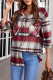 Button Front Red Casual Plaid Shirt with Pocket