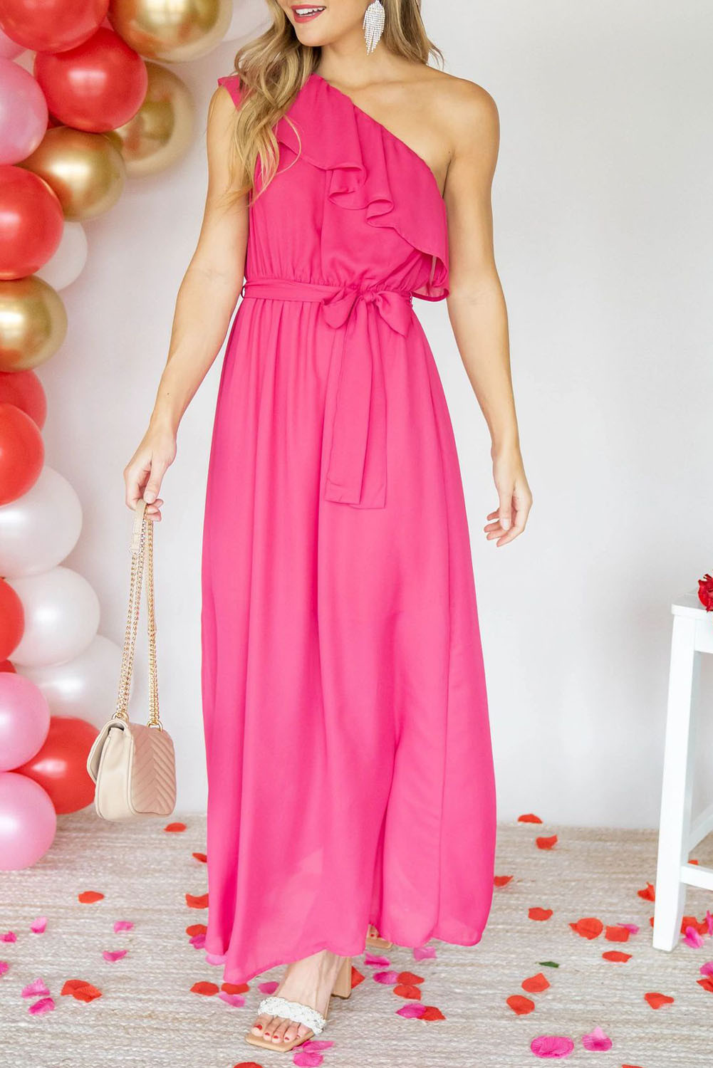 hot-pink-semi-formal-maxi-one-shoulder-summer-wedding-guest-dress-shewin-wholesale