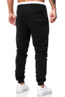 Pantalones de hombre de cintura elástica con estampado de calabaza de letra de Halloween negro