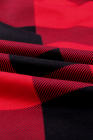 Conjuntos de salón con capucha navideños con cordón de bolsillo a cuadros rojos