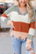 Suéter desgastado con bloques de color naranja