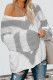 Suéter extragrande con hombros caídos y bloques de color gris