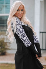 Vestido de manga larga con estampado de leopardo y empalme