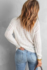 Suéter de punto con hombros caídos y hueco blanco