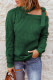 Suéter de cuello alto con hombros descubiertos y correas verdes