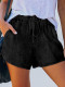 Pantalones cortos de mezclilla con cordón de cintura elástica negra