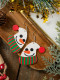 Pendientes de sombrero de muñeco de nieve navideño