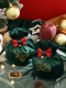 Bolsa de regalo con lazo gráfico de letra de decoración de lazo navideño
