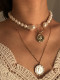 Collar de perlas de forma especial de doble capa