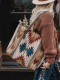 Bolsa de tela retro con estampado azteca occidental
