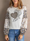Valentine leopardo corazón y letra gráfico obispo camiseta