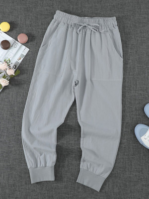 Gray Causal Pockets Pants