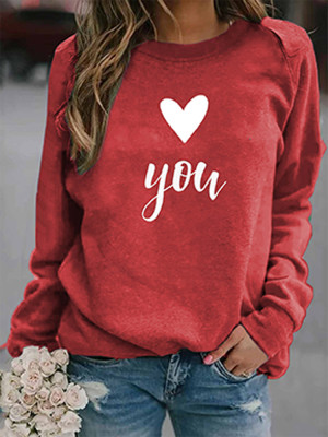 Valentine Heart & Letter Graphic Sweatshirt