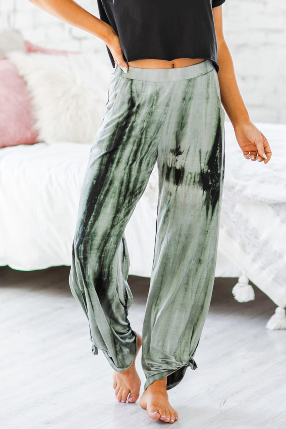 topshop green tie dye joggers