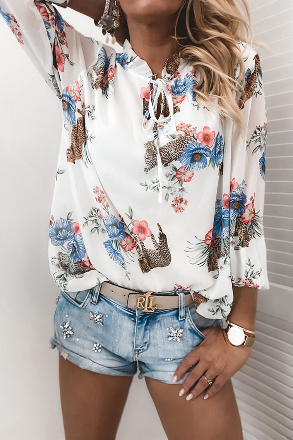 floral leopard print shirt