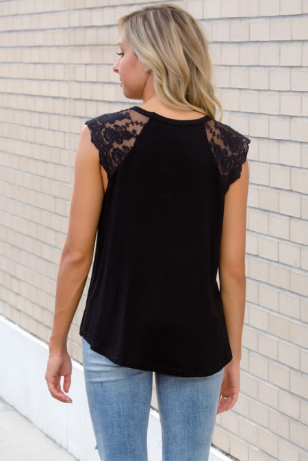 lace up black tank
