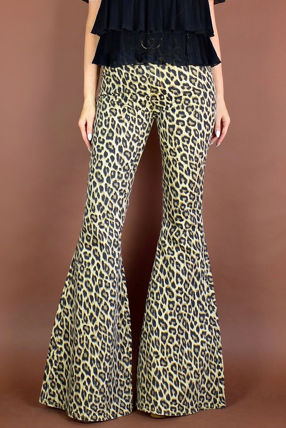 US$6.98 Leopard Print Casual Wide Leg Pants Wholesale - www.dear-lover.com