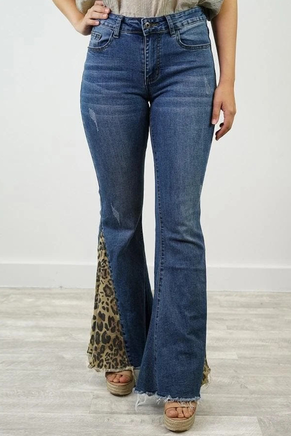 cheetah flare jeans