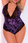Plus Size Promise Purple Lace Teddy