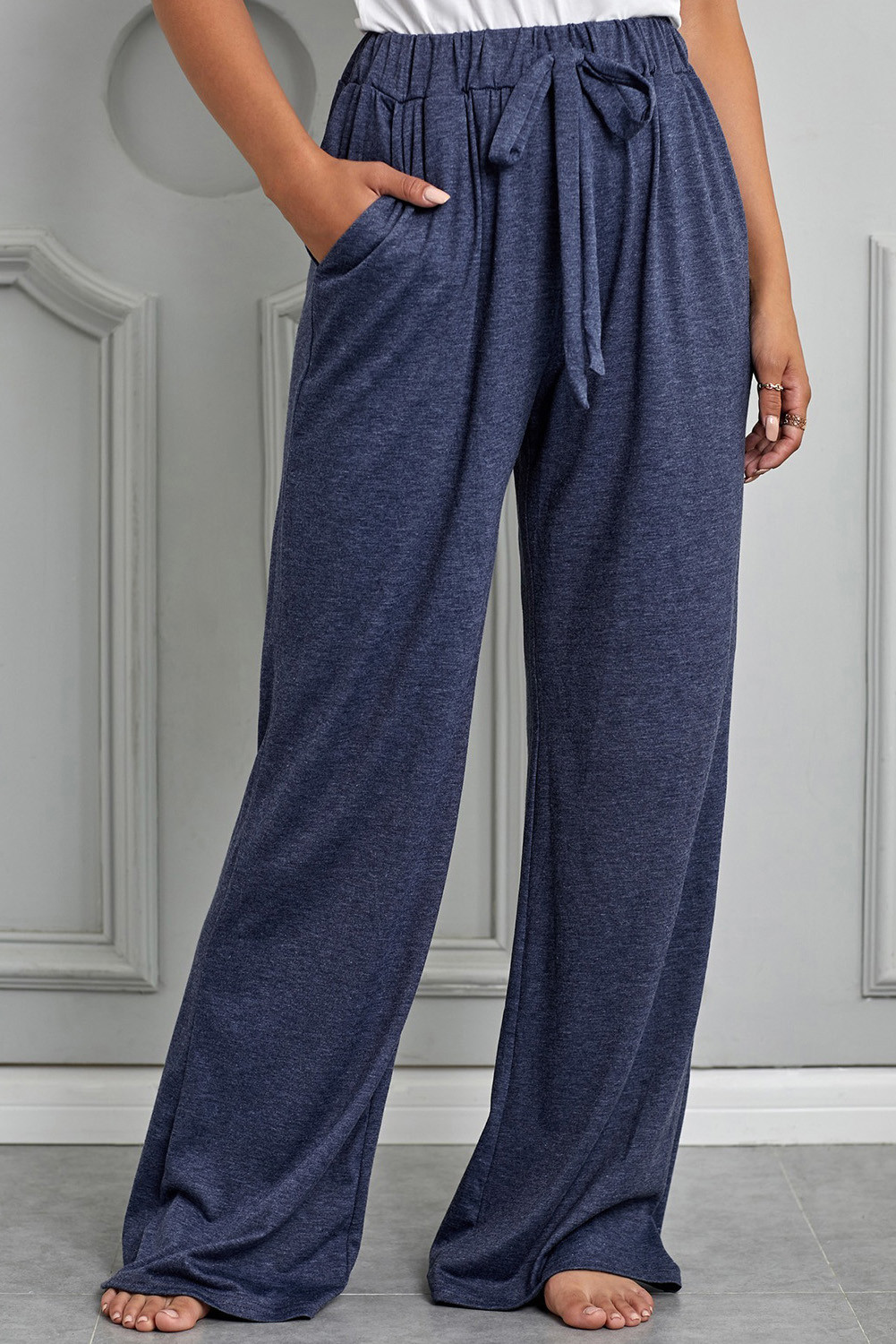 navy drawstring trousers