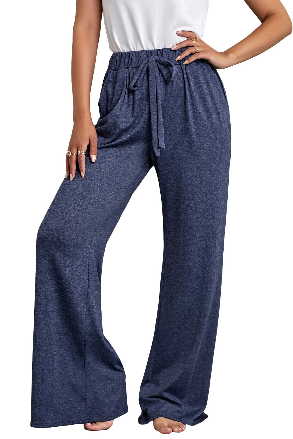 navy drawstring trousers