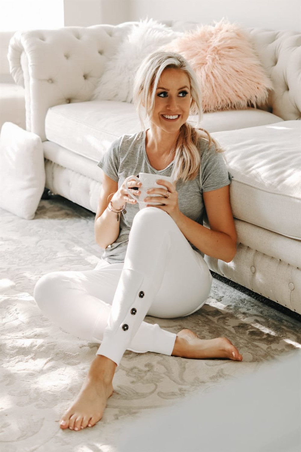 womens white lounge pants