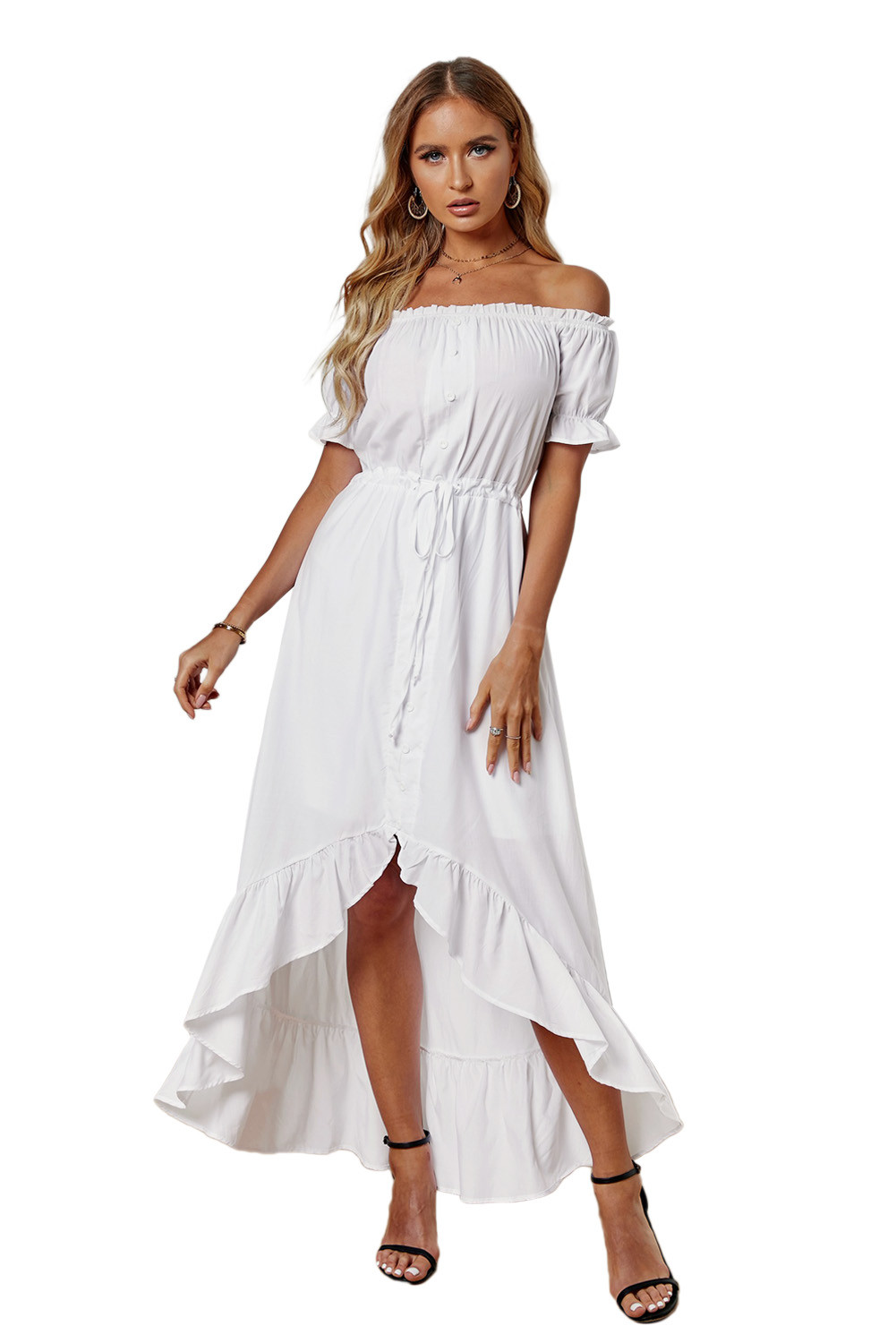 high low off the shoulder