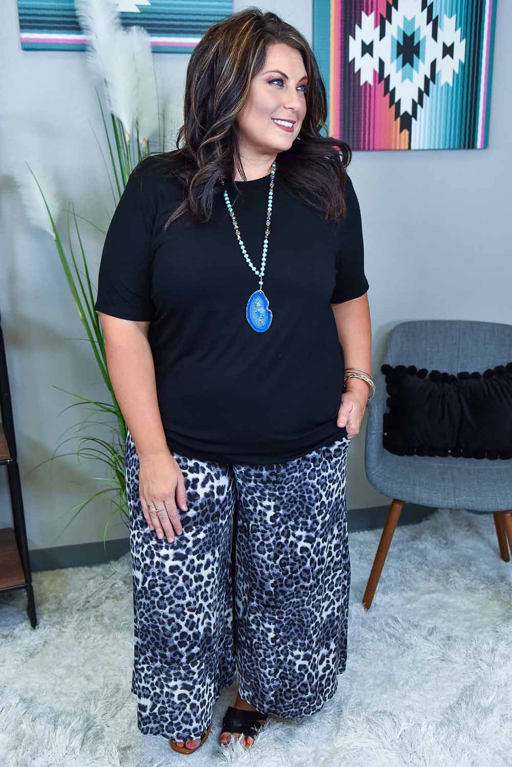 leopard palazzo pants