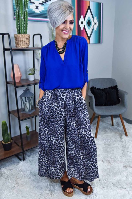 leopard palazzo pants