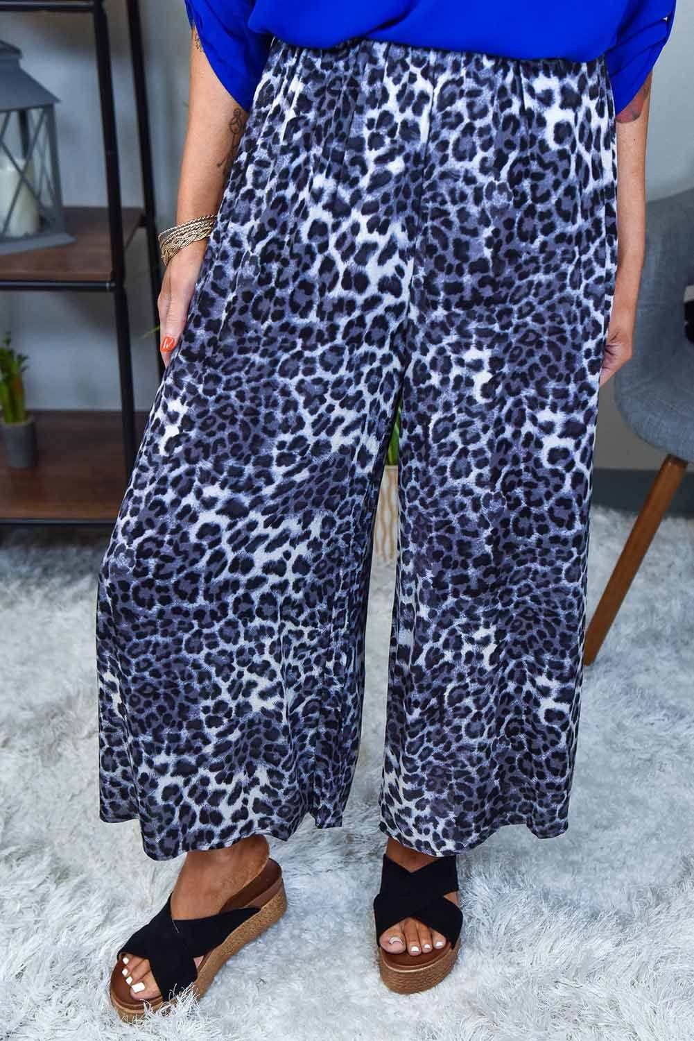 leopard palazzo pants