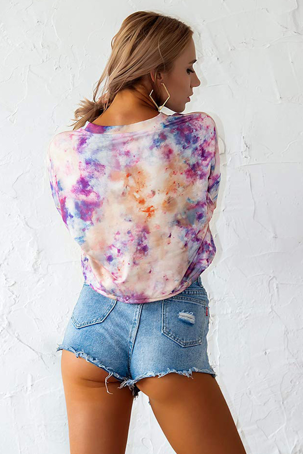 tie dye cropped sweatshirt and sweatpants