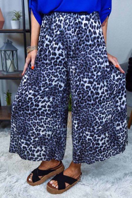 leopard palazzo pants