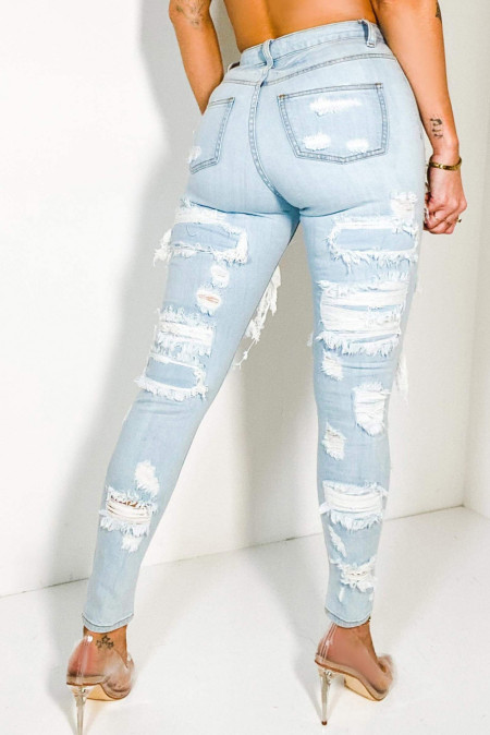 light blue distressed jeans