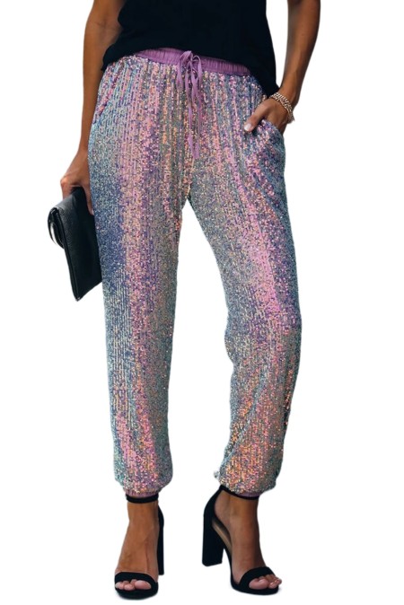 petite sequin joggers