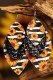 Leopard Sunflower Black Paillettenblatt Mehrschichtige Lederohrringe