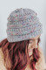 Gray Winter Colorful Knitted Ponytail Beanie