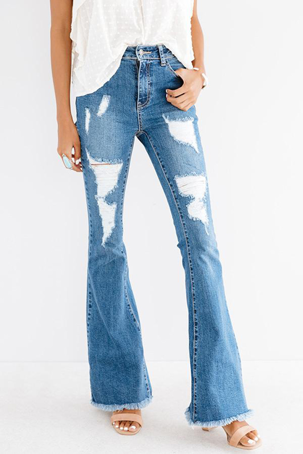 flared jeans light wash